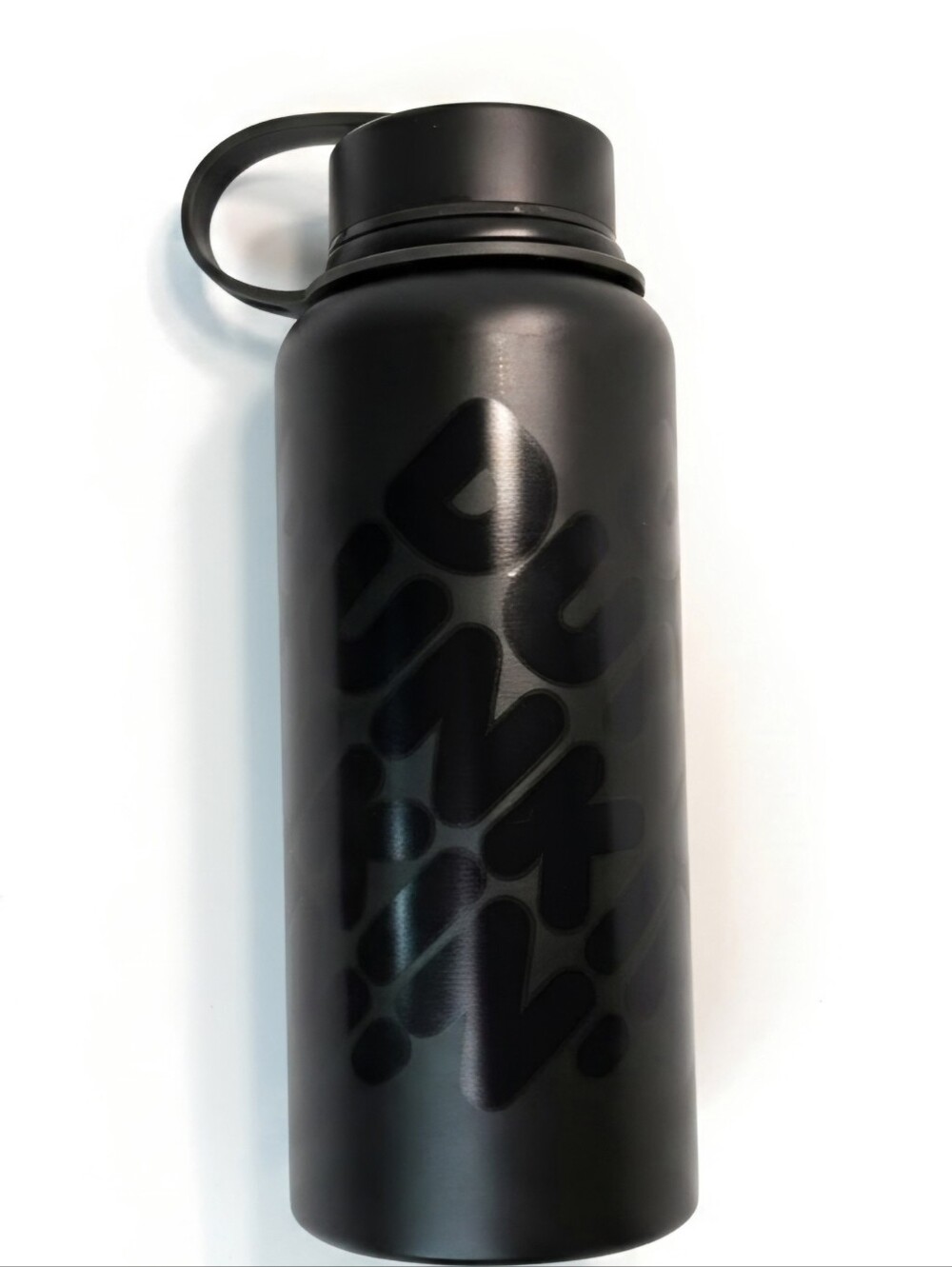 Dunkin' Donuts 32oz black stainless steel water bottle.